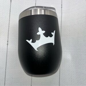 NEW DraftKings Crown Wine Tumbler - Black Tumbler with Lid - 12oz - BPA Free
